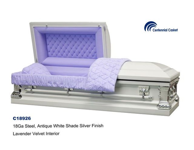 Lavender White casket